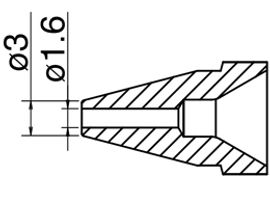 HAKKO Desoldering Nozzle N61-10, For FR401, 1.6mm